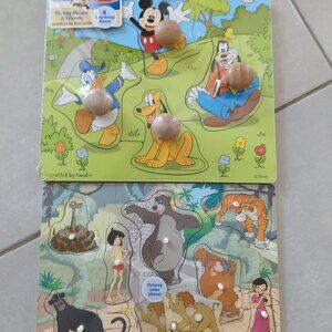 2 NEW packaged puzzles Disney jungle book + Mickey mouse. Christmas gift toddler